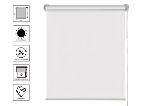 Штора рулонная блэкаут Шалюр белый 80х160 см