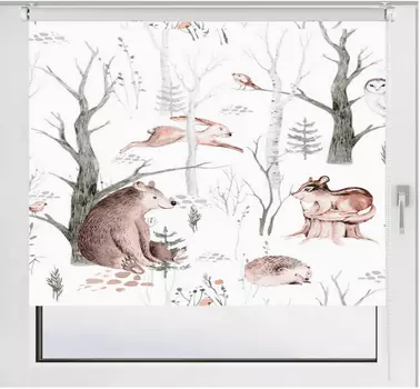 Штора рулонная PRAKTO PRINT 65х160 см Лесные друзья медведи, день