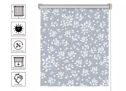 Штора рулонная PRAKTO PRINT 70х160см Черника, голубой