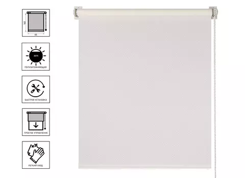 Штора рулонная PRAKTO RIBBED 65х160см белый