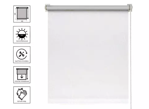 Штора рулонная Decofest Жардин белый 120x160 белый