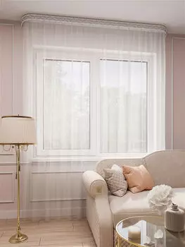 Штора тюль Грек 300х260 см с утяжелителем, белая