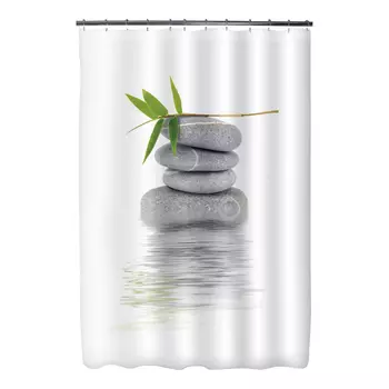 Шторка ФОТОПРИНТ для ванной "Бамбук на камне"