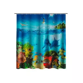 Шторка ФОТОПРИНТ для ванной "Кораллы"