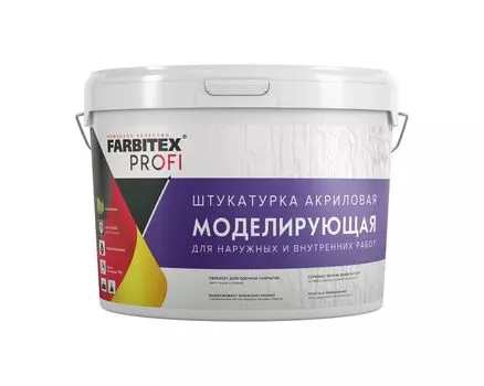 Штукатурка Farbitex Profi моделирующая 13 кг, 8,1 л