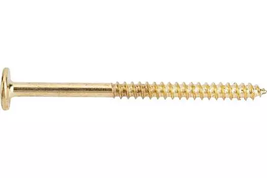 Шуруп 6,3х90 мм мебельный, латунированный, 10 шт