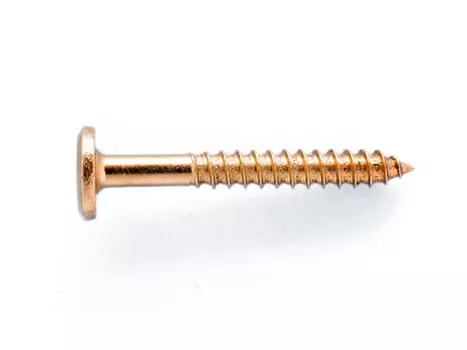 Шуруп 7х50/6 мм мебельный-стяжка, с углублением, латунированный, 12 шт