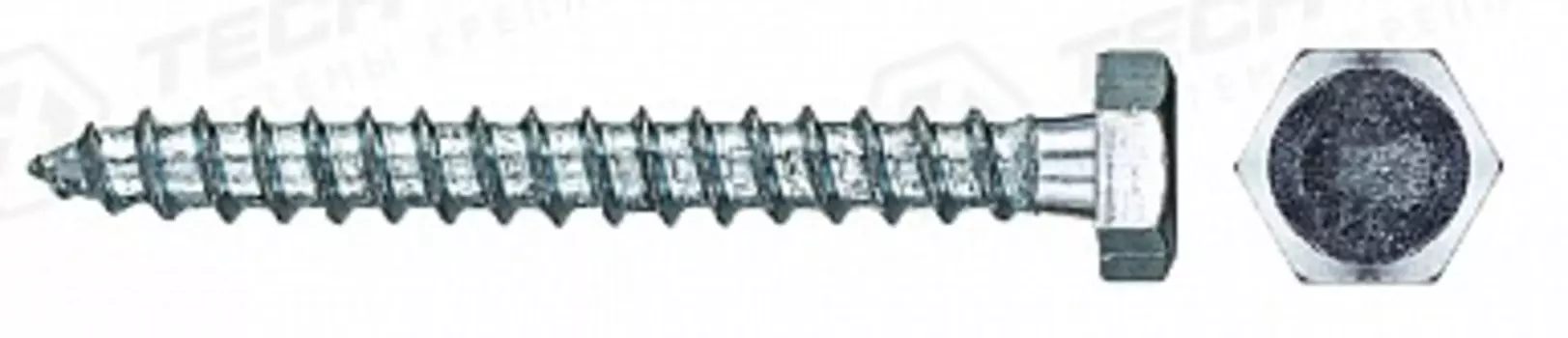 Шуруп Tech-Krep 6х50мм сантехнический, 4 шт