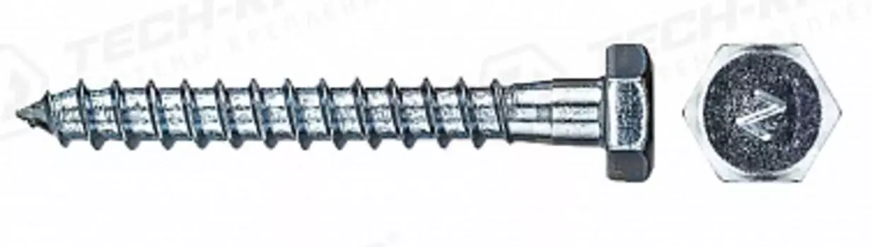 Шуруп Tech-Krep 8х60мм сантехнический, 2 шт