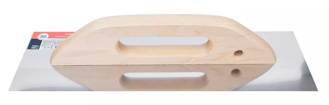 Швейцарская кельма стальная, деревянная ручка 130х380 мм