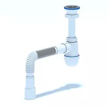 Сифон 11/2"х40 для умыв (малый) нерж выпуск с гибкой трубой 40х40/50 АНИ C0115