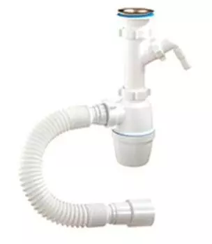 Сифон бутылочный 1 1/2 х 40 с одним отводом и гибкой трубой 40-40/50 ОРИО