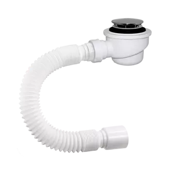 Сифон для душевого поддона, 1 1/2 х 50, высота h=78 мм, пластик/хром, с гибкой трубой 40-50,ОРИО