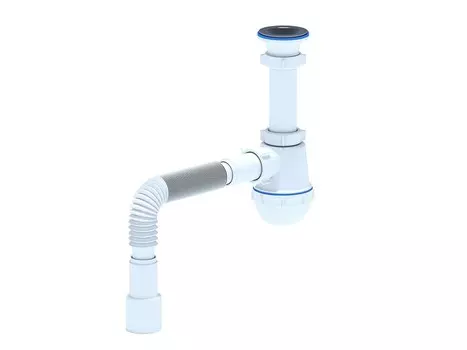 Сифон для раковины 1 1/4"х40 мм с гибкой трубой 40х40/50мм