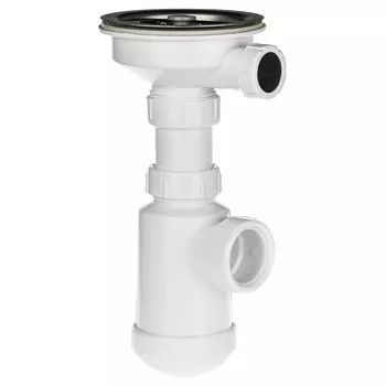 Сифон ЭКОНОМ для кух. 3.1/2"х40 (вып.с нерж.реш., пласт.шток)