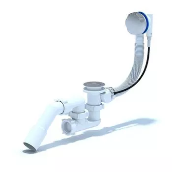 Сифон с переливом п/а регулируемый 520 мм (ручка металл)
