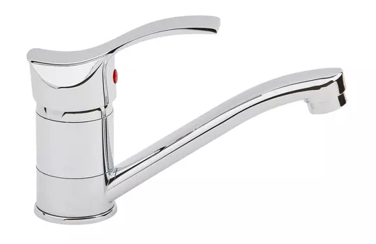 Смеситель для кухни Оптима В4202 с коротким изливом, одноручковый, хром