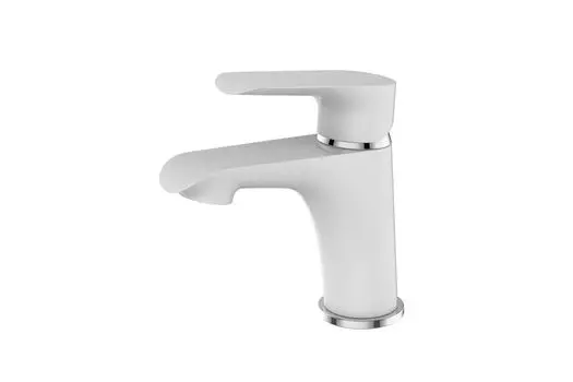 Смеситель для умывальника Devida Gemma с коротким изливом, хром/белый