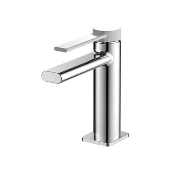 Смеситель для умывальника набортный, FENIX, хром/белый