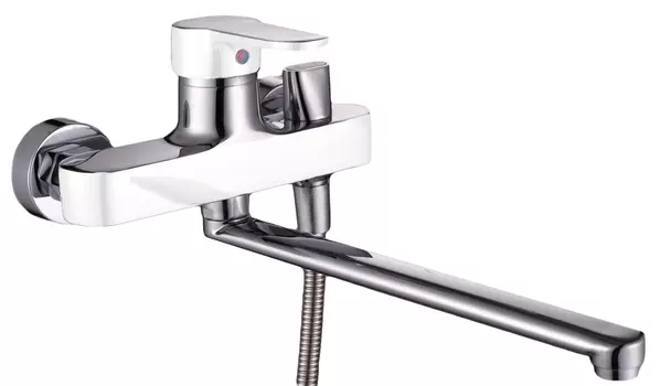 Смеситель для ванны Arco A2031WT с длинным изливом, хром/белый