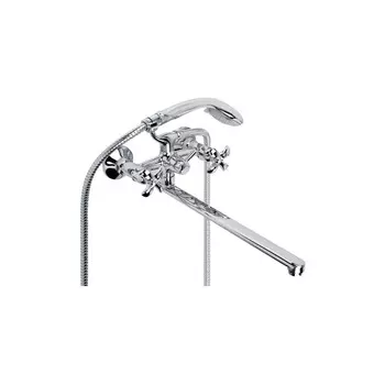 Смеситель для ванны и умывальника IRIS, хром, двухручковый,1/2", кран букса - керамика, дайвотер кар