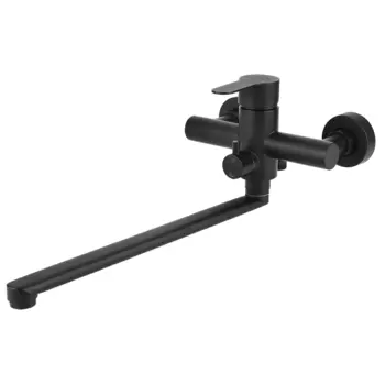 Смеситель для ванны с длинным изливом Hugg Black 12223