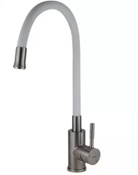 Смеситель Esko Snake для кухни гибкий излив, белый, артикул K44 W