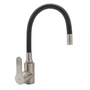 Смеситель ОПТИМА для кухни, гибкий излив , черный