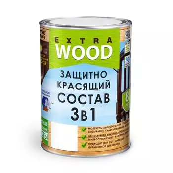 Состав защитно-красящий 3в1 FARBITEX PROFI WOOD EXTRA, олива, 0,8 л