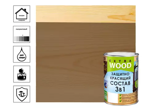 Состав защитно-красящий 3в1 FARBITEX PROFI WOOD EXTRA, орех, 0,8 л