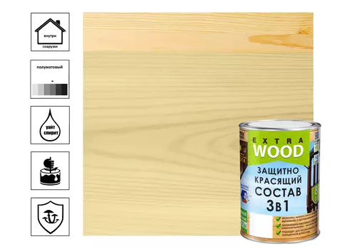 Состав защитно-красящий 3в1 FARBITEX PROFI WOOD EXTRA, сосна, 0,8 л