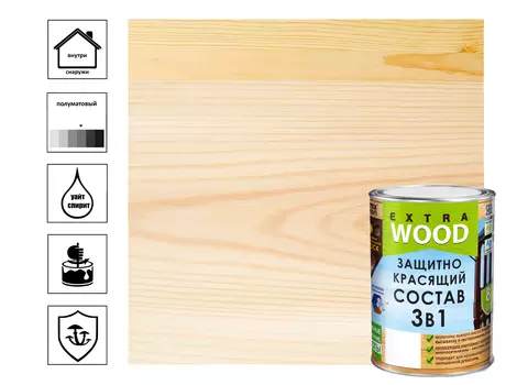 Состав защитно-красящий 3в1 FARBITEX PROFI WOOD EXTRA, бесцветный, 0,8 л