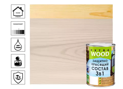 Состав защитно-красящий 3в1 FARBITEX PROFI WOOD EXTRA, ваниль, 0,8 л