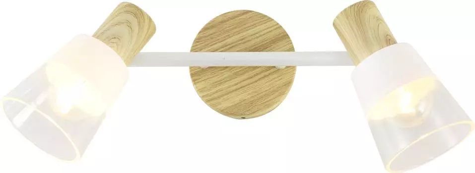 Спот Brilliant light белый/светлое дерево, E14, 2х40 Вт