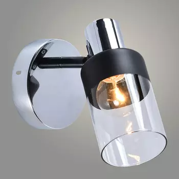 Спот DA5903/1 BK+CR черный, хром 1x60Вт E14