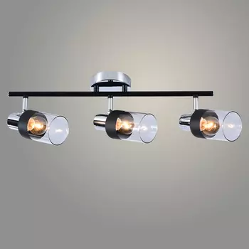 Спот DA5903/3 BK+CR черный, хром 3x60Вт E14