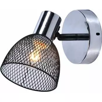 Спот DA5929/1 BK+CR черный/хром 1x60Вт E14 h180, HN22