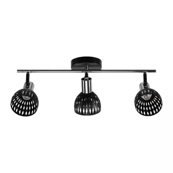 Спот потолочный ЭкономСвет 51566/3BK+CR BK, хром/черный