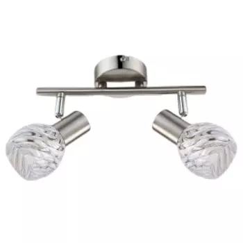 Спот РОСТОК1130/2 CR 2х60W E14 h80 хром,прозрачный