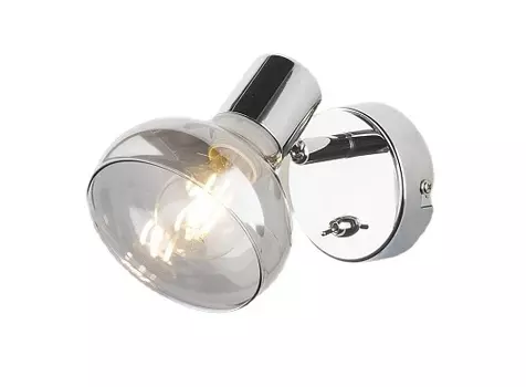 Спот РОСТОК 1124/1 CR 1х60W E14 h115 хром,дымчатый