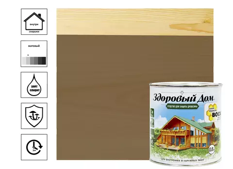 Средство деревозащитное Лакра Здоровый дом 0,8 л дуб
