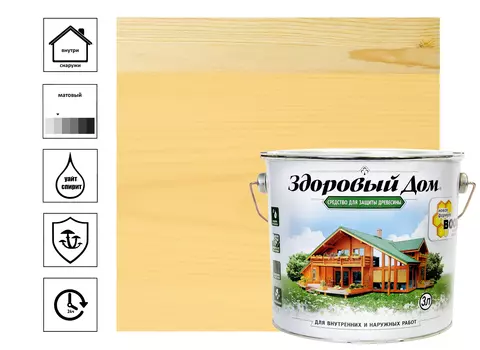 Средство деревозащитное Лакра Здоровый дом 3 л, сосна