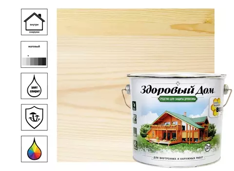 Средство деревозащитное Лакра Здоровый дом 3 л бесцветный