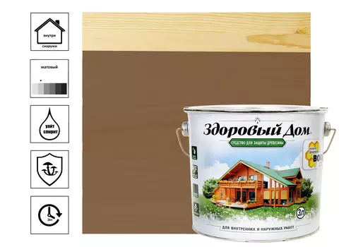 Средство деревозащитное Лакра Здоровый дом 3 л, орех