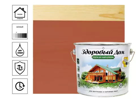 Средство деревозащитное Лакра Здоровый дом 3 л, рябина