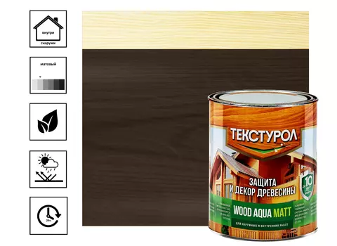 Средство деревозащитное Текстурол Wood Aqua Matt, орех 0,8 л