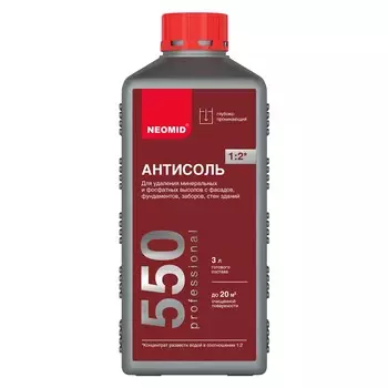 Средство Neomid 550 для очистки фасадов зданий от высолов 1 л