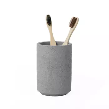 Стакан для зубных щеток настольный, CONCRETE, полирезин, FOR-CON044