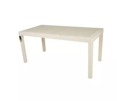 Стол пластиковый большой Rattan 1532х789х701мм, сливочный