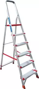Стремянка алюминиевая Новая высота 6 ступеней с шириной 130 мм